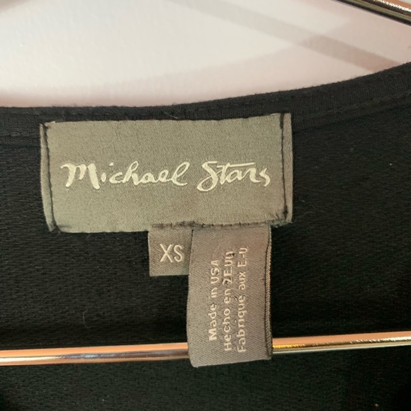 Michael Stars black Leather Contrast Moto Jacket - Picture 6 of 8